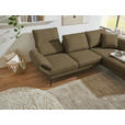 ECKSOFA  in Flachgewebe Khaki  255-365/175-224 cm  - Khaki/Schwarz, Design, Textil/Metall (255-365/175-224cm) - Dieter Knoll