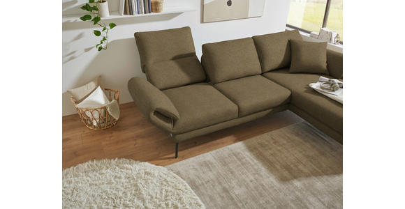 ECKSOFA  in Flachgewebe Khaki  255-365/175-224 cm  - Khaki/Schwarz, Design, Textil/Metall (255-365/175-224cm) - Dieter Knoll