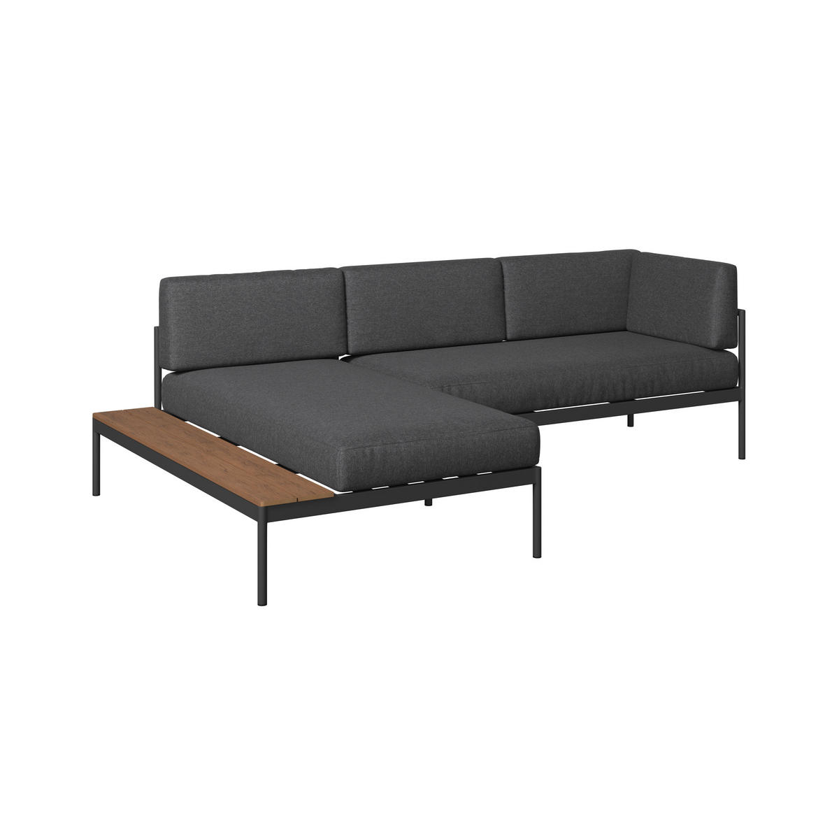 LOUNGEGARNITUR 3-teilig  149/99 cm  Akazie massiv Aluminium  - Akaziefarben/Grau, MODERN, Holz/Textil (149/99cm) - Ambia Garden