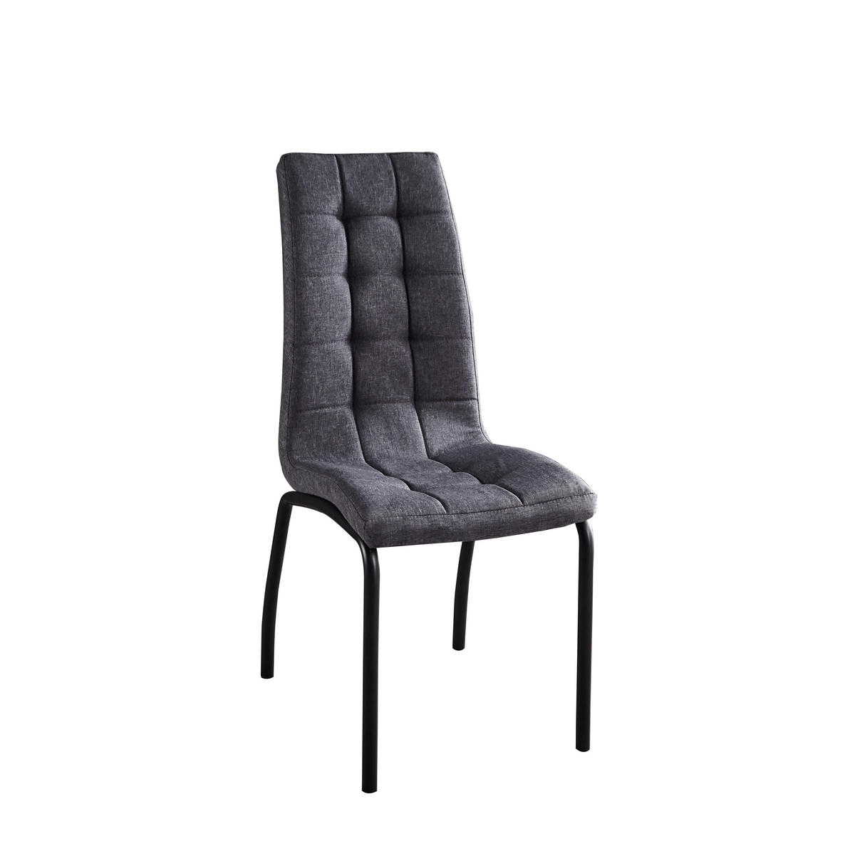 STUHL-SET 2 Stück  in Textil  - Dunkelgrau/Schwarz, Design, Textil/Metall (42/103/58,5cm) - Livetastic