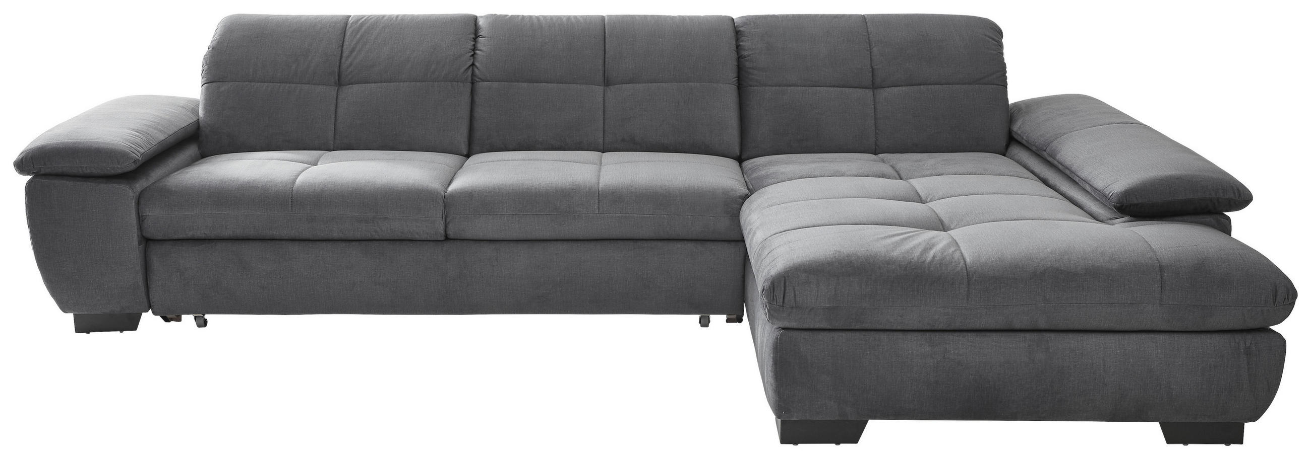 ECKSOFA Grau Velours  - Schwarz/Grau, Design, Textil (297/204cm) - Xora