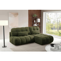 ECKSOFA TARANTO Grün Webstoff  - Schwarz/Grün, Design, Kunststoff/Textil (172/225cm) - Livetastic