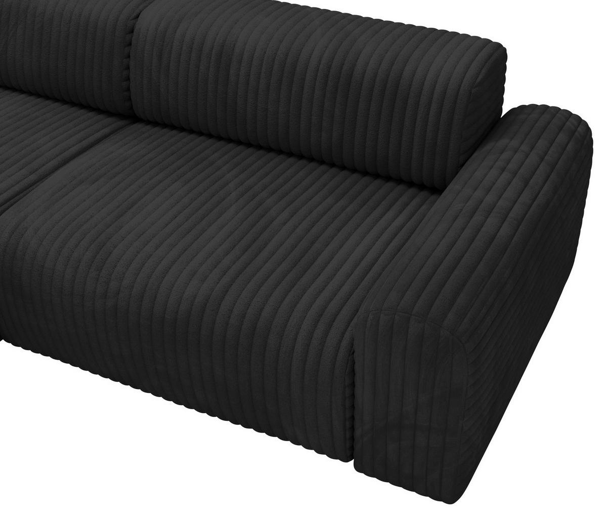 CloseUp von home24 ECKSOFA Schwarz Cord.