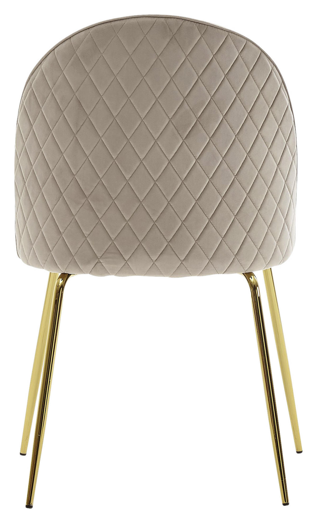 STUHL-SET 2 Stück  in Samt  - Beige/Goldfarben, Modern, Textil/Metall (53/86/50cm) - MID.YOU