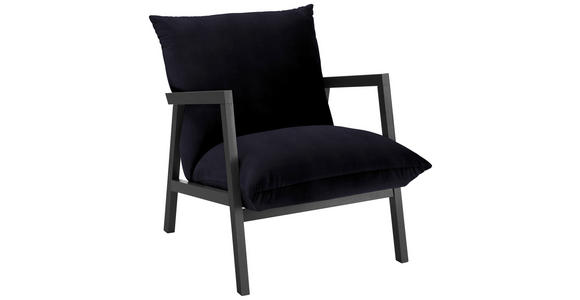 SESSEL in Mikrofaser Schwarz  - Wengefarben/Schwarz, Design, Holz/Textil (63/76/80cm) - Carryhome