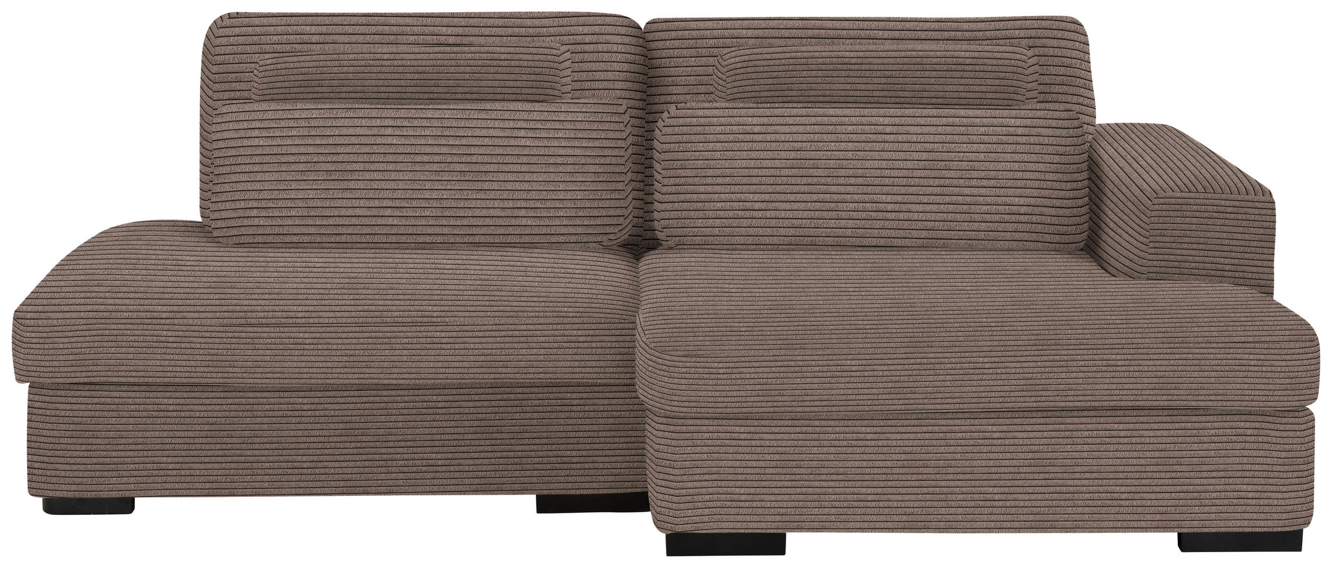 ECKSOFA in Cord, Velours Braun  - Schwarz/Braun, Design, Kunststoff/Textil (223/158cm) - Lomoco