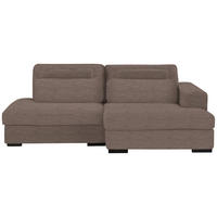 ECKSOFA in Cord, Velours Braun  - Schwarz/Braun, Design, Kunststoff/Textil (223/158cm) - Lomoco