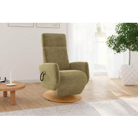 RELAXSESSEL Flachgewebe Aufstehhilfe    - Eichefarben/Olivgrün, KONVENTIONELL, Holz/Textil (71/110/82cm) - Sit & More