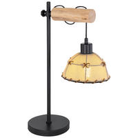 TISCHLEUCHTE Rex 36/18/55 cm   - Beige/Schwarz, Natur, Naturmaterialien/Textil (36/18/55cm) - Globo