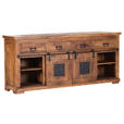 SIDEBOARD  in 195/85/45 cm  - Schwarz/Naturfarben, ROMANTIK / LANDHAUS, Holz/Metall (195/85/45cm) - Landscape