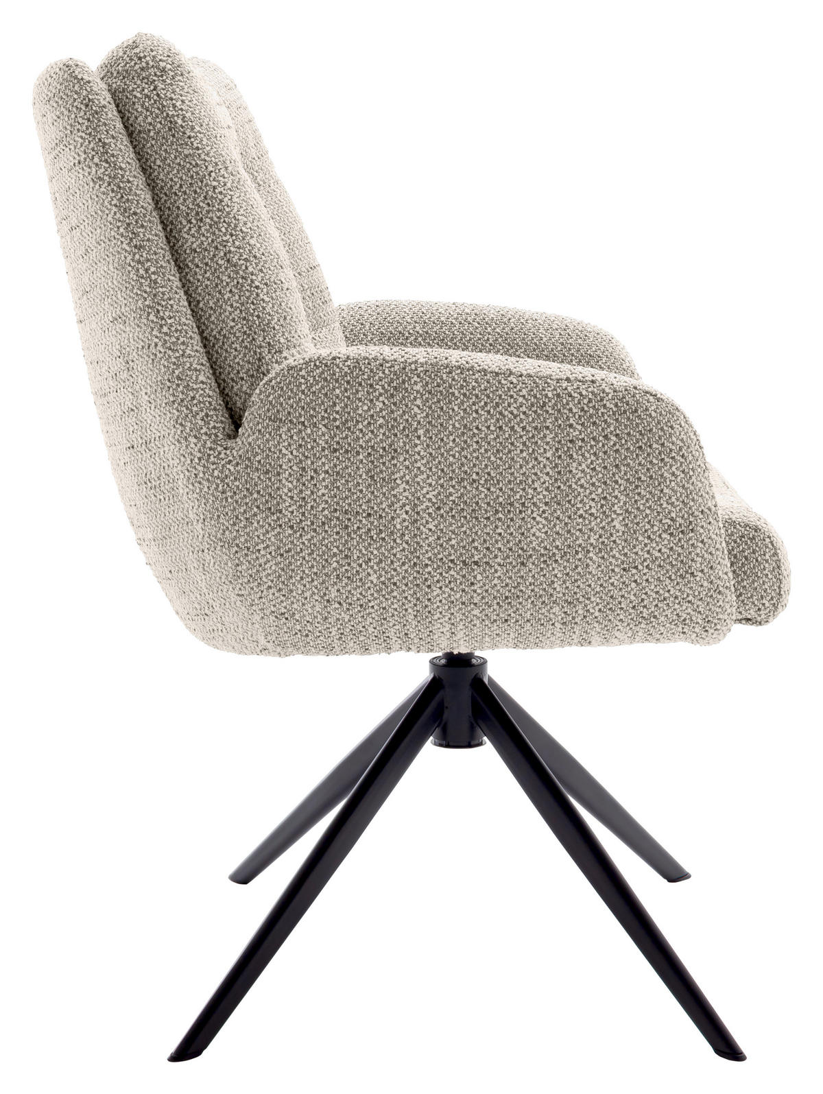 ARMLEHNSTUHL  in Stahl Webstoff  - Schwarz/Cappuccino, Design, Textil/Metall (72/95/77cm) - Novel