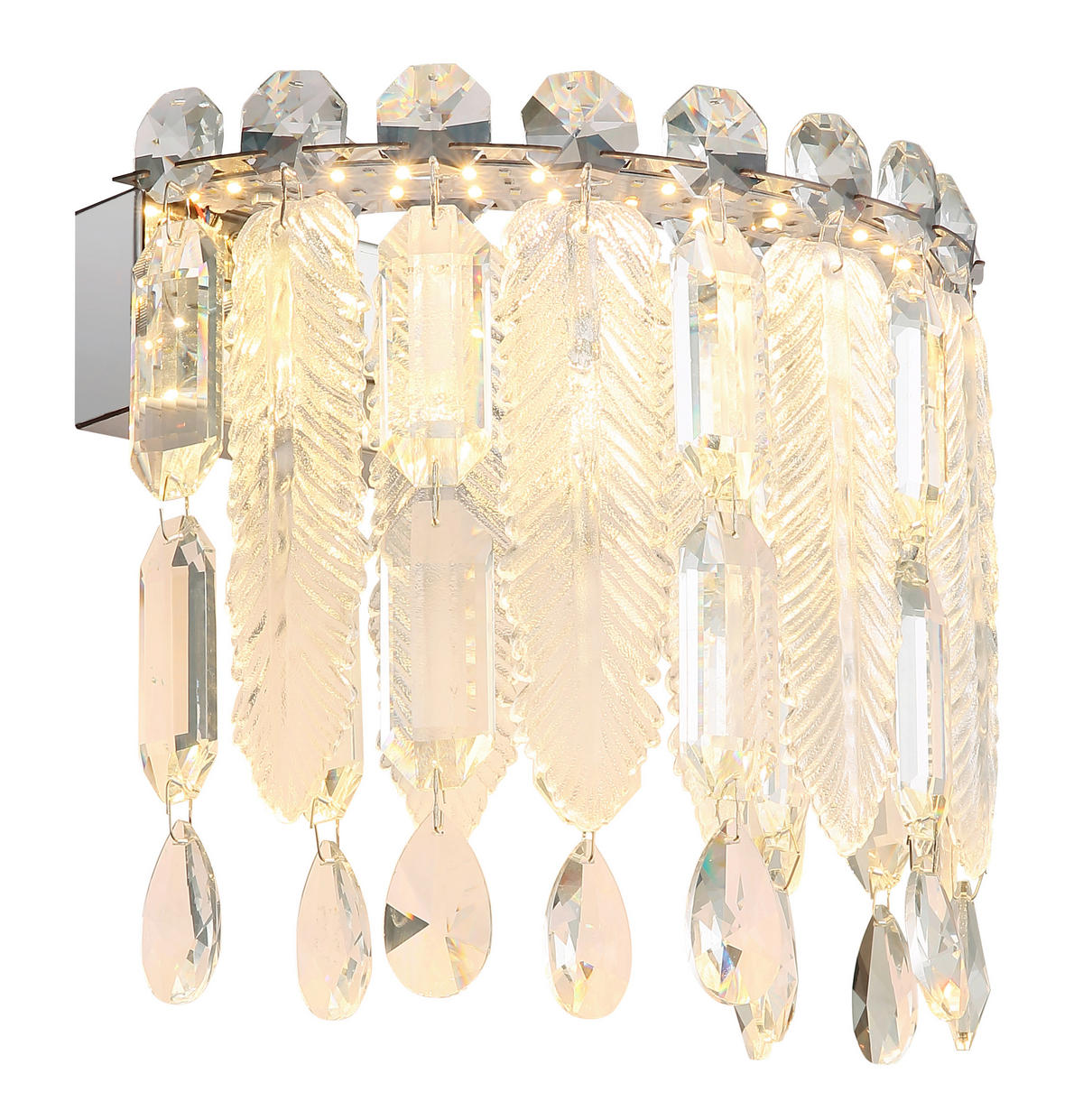 LED VÄGGLAMPA 28/17/24,5 cm   - klar/kromfärg, Klassisk, metall/glas (28/17/24,5cm) - Globo