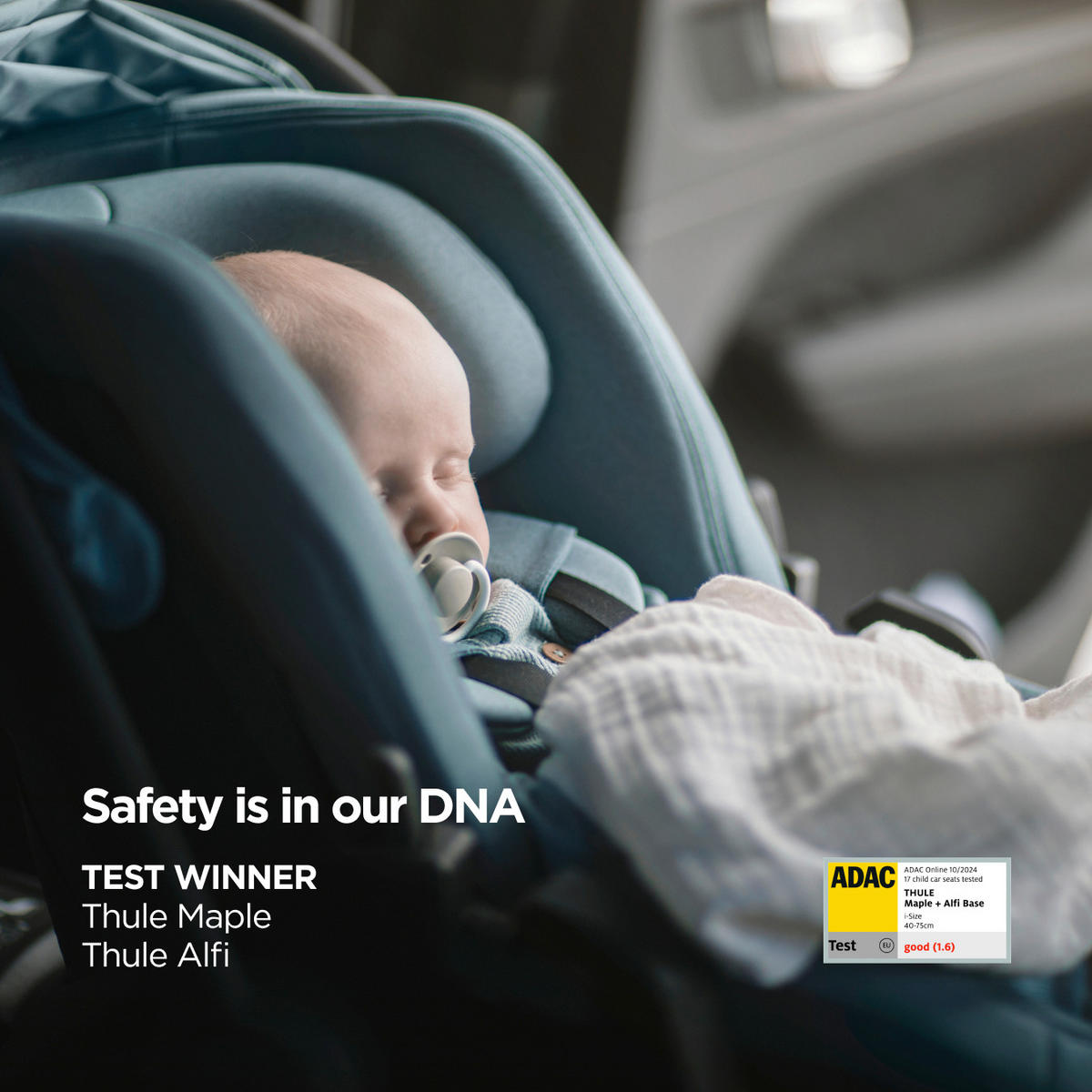 BABYSCHALE Maple Mid Blue   - Pastellblau, Basics, Kunststoff/Textil (44/61/72cm) - Thule