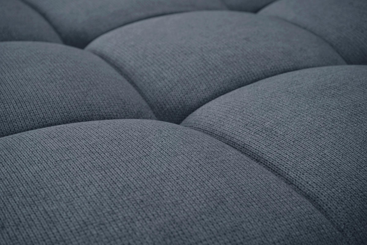 ECKSOFA in Flachgewebe, Mikrofaser Blau  - Blau/Chromfarben, Design, Kunststoff/Textil (198/312cm) - Livetastic