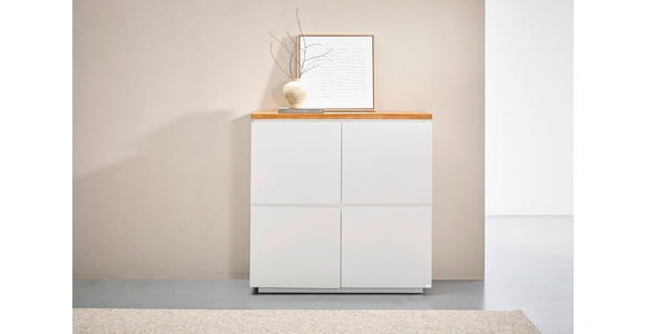 HIGHBOARD , 120/120/41,5 cm,  - Eichefarben/Weiß, KONVENTIONELL, Holz/Holzwerkstoff (120/120/41,5cm) - Novel