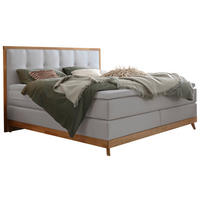 BOXSPRINGBETT 160/200 cm  in Grau, Eichefarben  - Eichefarben/Grau, KONVENTIONELL, Holz/Textil (160/200cm) - Hasena