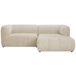 ECKSOFA  in Chenille Sandfarben  255/164 cm  - Sandfarben/Schwarz, KONVENTIONELL, Kunststoff/Textil (255/164cm) - Carryhome