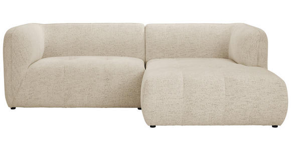 ECKSOFA  in Chenille Sandfarben  255/164 cm  - Sandfarben/Schwarz, KONVENTIONELL, Kunststoff/Textil (255/164cm) - Carryhome