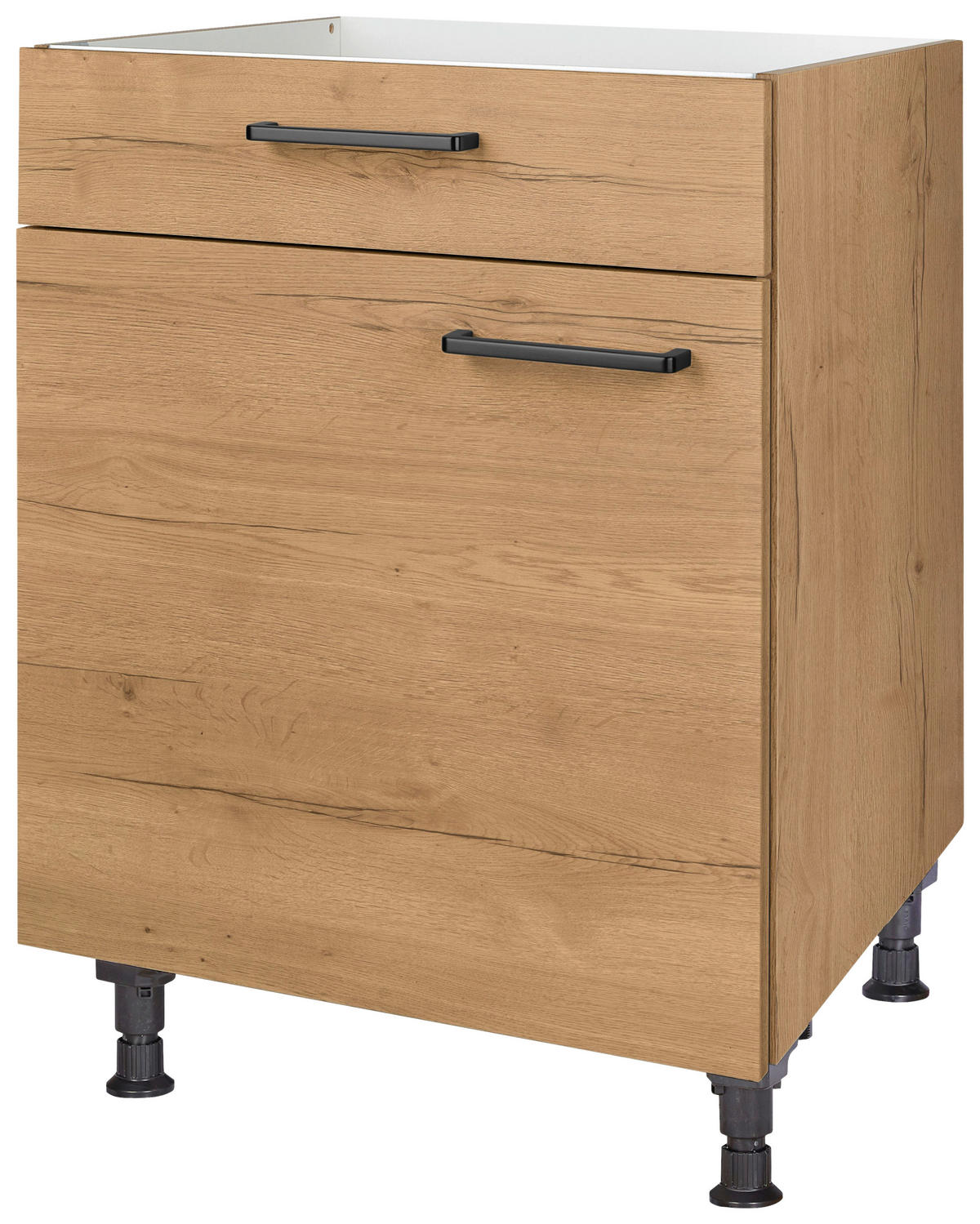 KOCHFELDUMBAUSCHRANK 60/87/56 cm  in Eichefarben  - Eichefarben/Schwarz, MODERN, Holzwerkstoff/Metall (60/87/56cm) - Nobilia