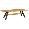 ESSTISCH in Holz 220/100/76 cm  - Eichefarben/Schwarz, Design, Holz/Metall (220/100/76cm) - Linea Natura