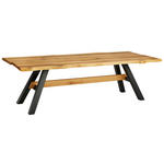 ESSTISCH in Holz 220/100/76 cm  - Eichefarben/Schwarz, Design, Holz/Metall (220/100/76cm) - Linea Natura