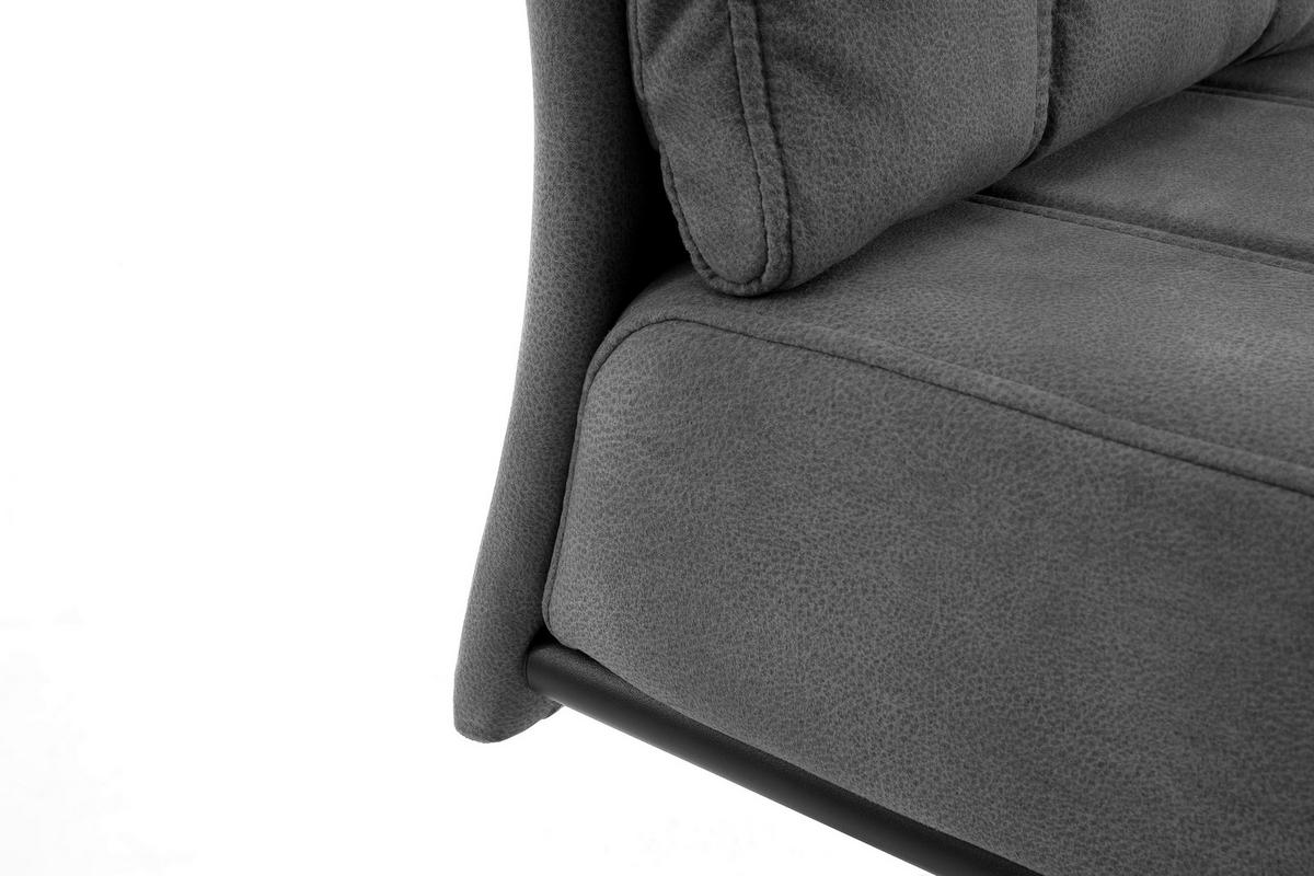 SCHWINGSTUHL  in Eisen Mikrofaser  - Dunkelgrau/Schwarz, MODERN, Textil/Metall (45/101/65cm) - Livetastic