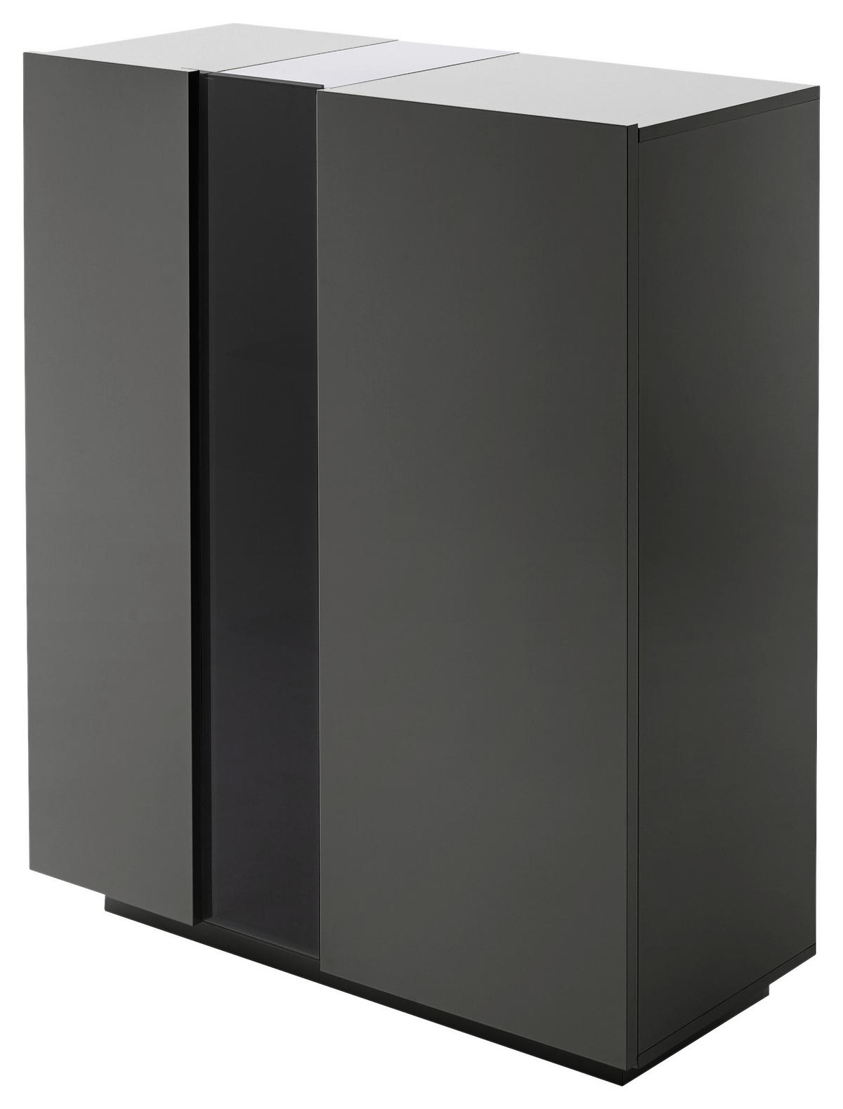 HIGHBOARD  in 96/115/42 cm  - Dunkelgrau, Natur, Glas/Holzwerkstoff (96/115/42cm) - Novel