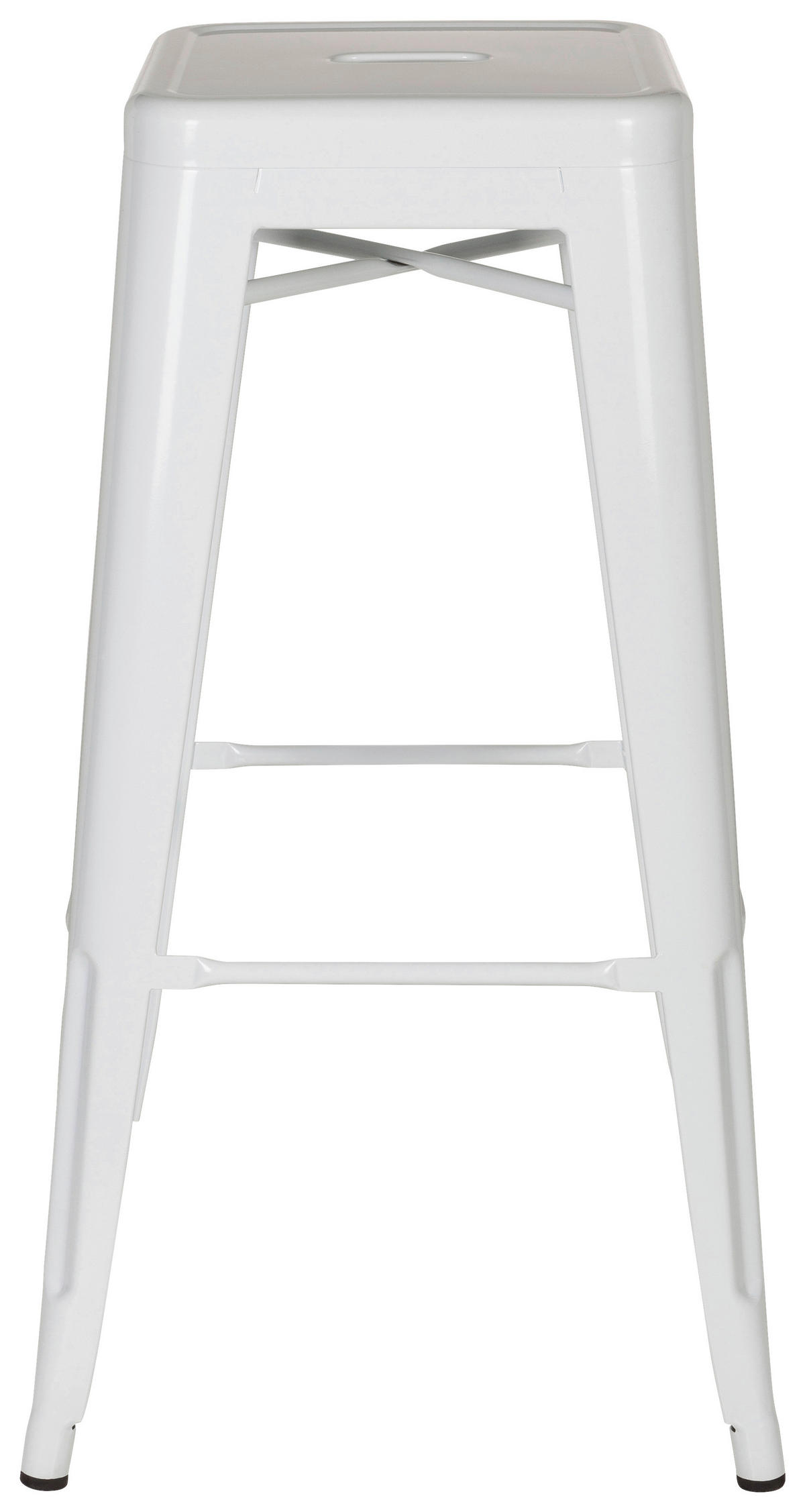 BARHOCKER Weiß Stahl stapelbar  - Weiß, Basics, Metall (44/77/44cm) - MID.YOU