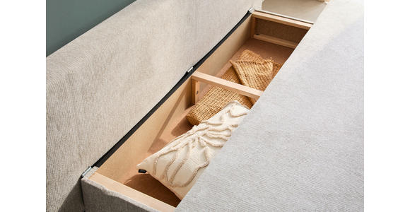 SCHLAFSOFA Lia in Webstoff Taupe  - Taupe/Schwarz, Design, Textil/Metall (197/84/92,5cm) - Hom`in