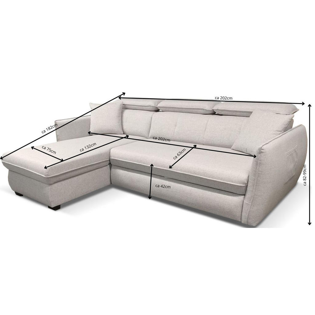 Thumbnail - Carryhome Ecksofa, Dunkelgrau, Textil, 3-Sitzer, Ottomane rechts, seitenverkehrt montierbar, L-Form, 237x182 cm, Stoffau...