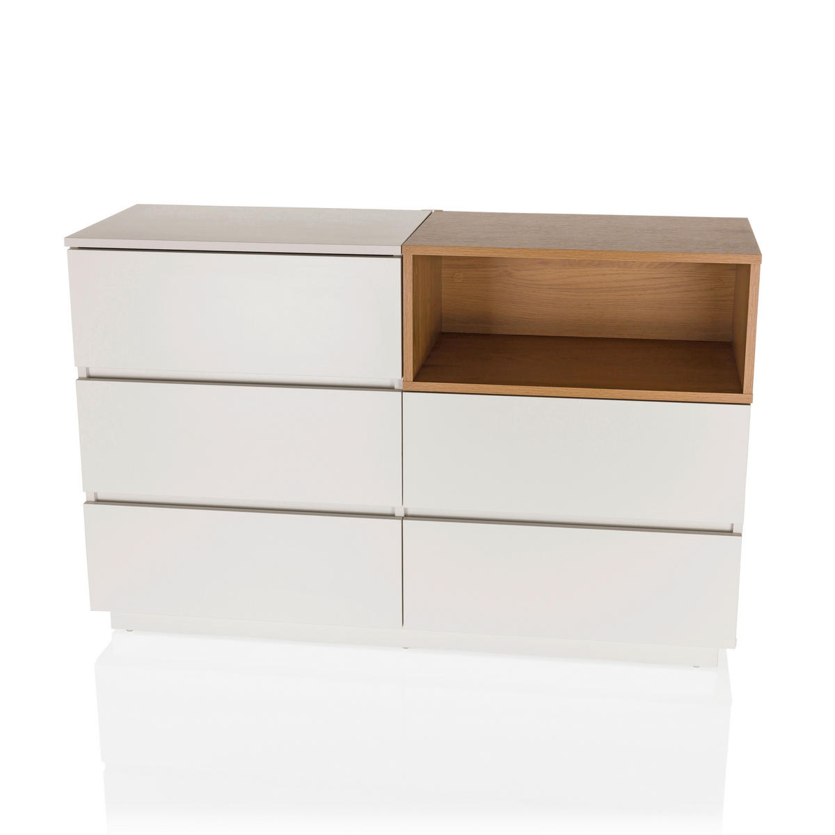 SIDEBOARD  in 120/76/40 cm  - Eichefarben/Weiß, MODERN, Holzwerkstoff (120/76/40cm) - MID.YOU