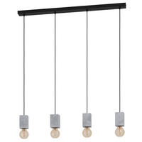 HÄNGELEUCHTE 92,5/5,5/110 cm    - Schwarz/Grau, Basics, Stein/Metall (92,5/5,5/110cm) - Eglo