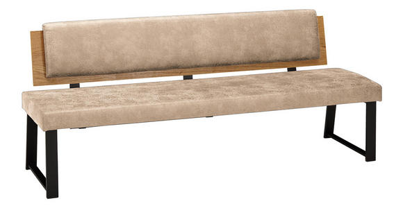 SITZBANK 160/85/60 cm in Beige - Beige/Schwarz, Design, Holz/Textil (160/85/60cm) - Venda