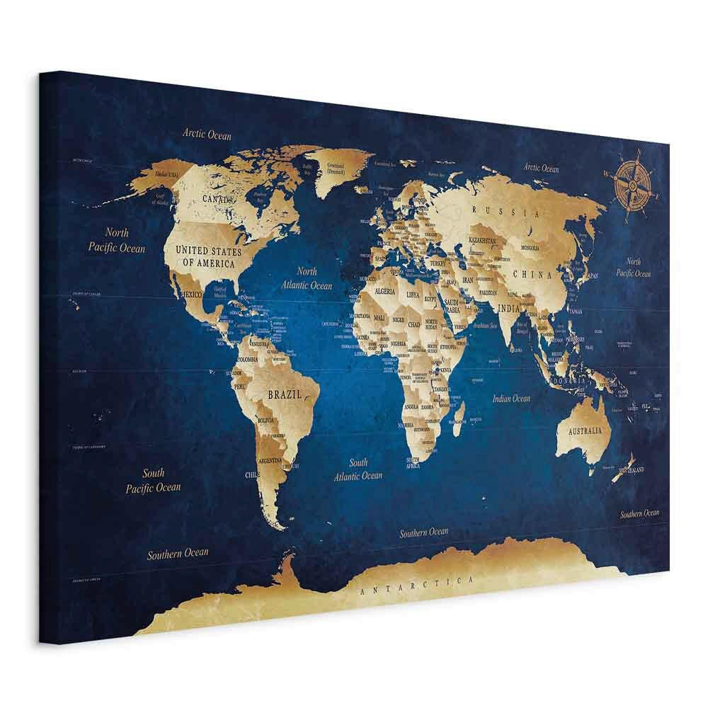 artgeist OBRAZ NA PLÁTNĚ, mapa světa, 120/80/1,2 cm