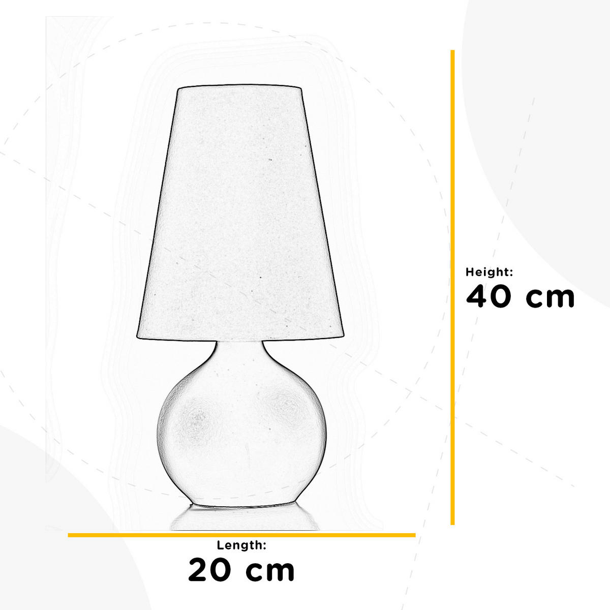 TISCHLEUCHTE 20/40 cm   - Schwarz, KONVENTIONELL, Keramik/Textil (20/40cm)