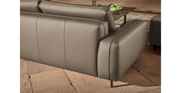 3-SITZER-SOFA  in Echtleder Hellbraun   - Hellbraun/Anthrazit, Design, Leder/Metall (230/70/109cm) - Johann Jakob