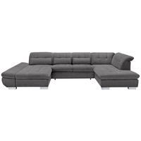 WOHNLANDSCHAFT in Mikrofaser Grau  - Chromfarben/Grau, Design, Kunststoff/Textil (204/350/211cm) - Xora