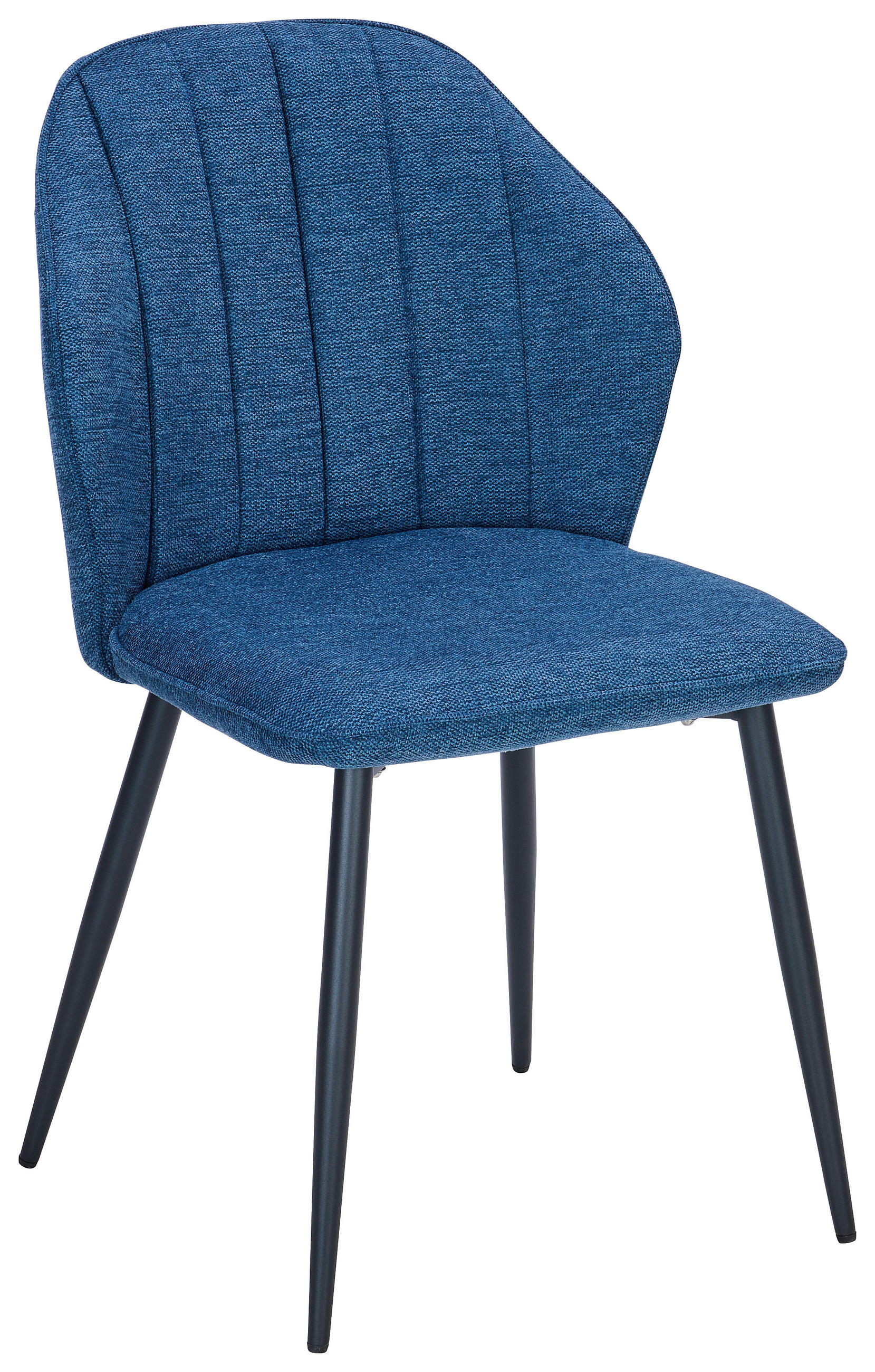 STOL järn vävt tyg  - kunglig blå/svart, Modern, metall/textil (52/86/60cm) - Boxxx