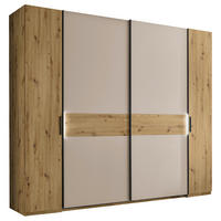 KOMBISCHRANK 267/225/62 cm 4-türig  - Kaschmir/Schwarz, Design, Holzwerkstoff/Metall (267/225/62cm) - Xora