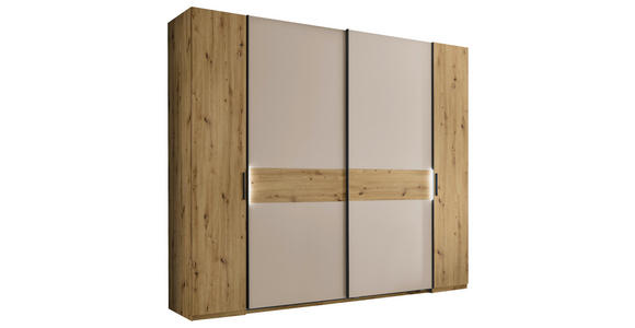 KOMBISCHRANK 267/225/62 cm 4-türig  - Kaschmir/Schwarz, Design, Holzwerkstoff/Metall (267/225/62cm) - Xora