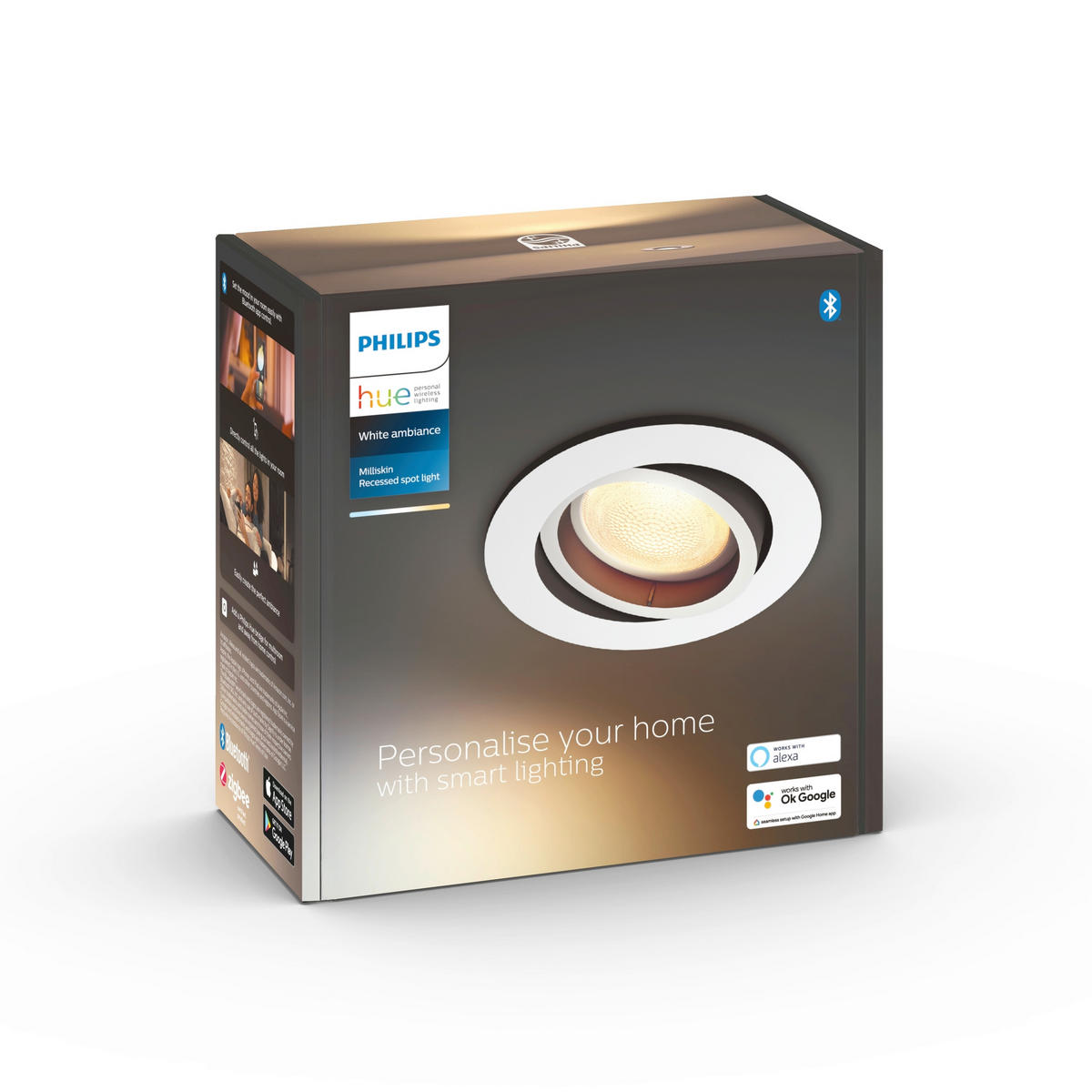 LED-DECKENSTRAHLER Milliskin 9/9/10 cm   - Silberfarben, Basics, Kunststoff (9/9/10cm) - Philips HUE