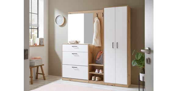 GARDEROBE in 180/195/38 cm - Weiß/Eiche Artisan, Basics, Holzwerkstoff (180/195/38cm) - Xora