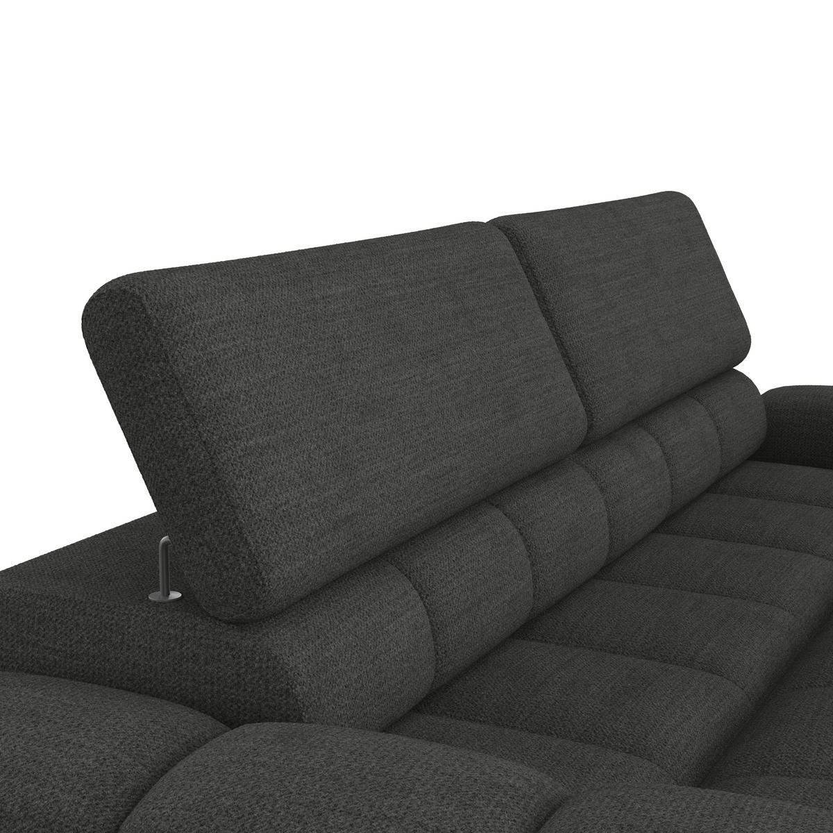 BIGSOFA inkl. mot. Funktion Webstoff Schwarz  - Schwarz, Design, Kunststoff/Textil (248/77-97/108cm) - Welnova
