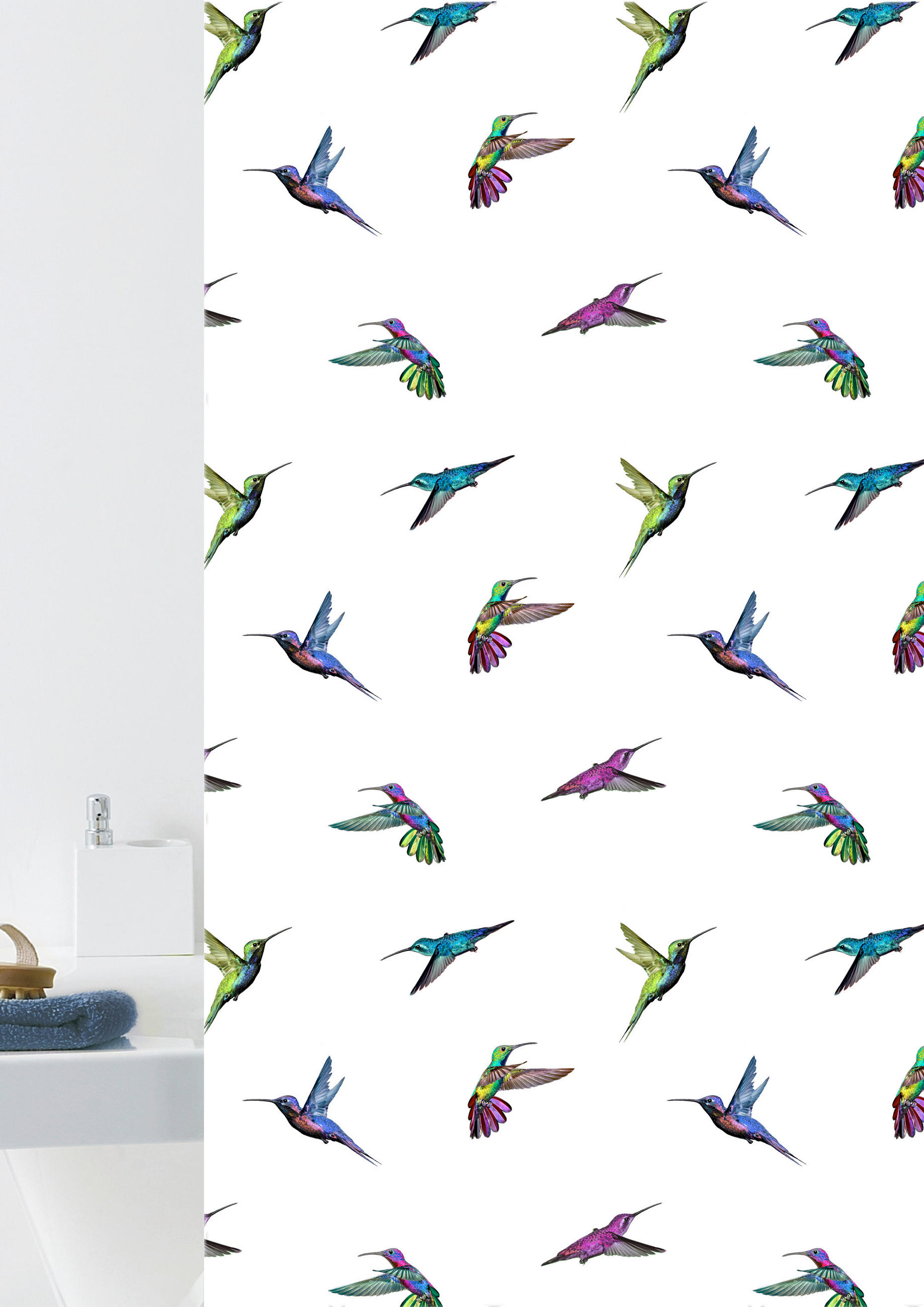 SPRCHOVÝ ZÁVES, 180/200 cm - viacfarebná, Basics, plast (180/200cm) - Grund