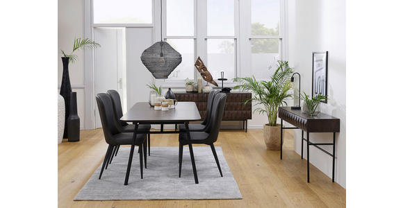 ESSTISCH Schwarz, Dunkelbraun rechteckig  ausziehbar  - Dunkelbraun/Schwarz, Trend, Holzwerkstoff/Metall (180-230/90/75cm) - Carryhome