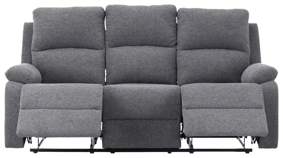 SITZGARNITUR VERONA Leinenoptik Dunkelgrau  - Dunkelgrau/Schwarz, Design, Kunststoff/Textil (84,5/133,5/100,5/92cm) - Livetastic