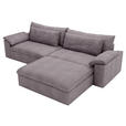 ECKSOFA  in Webstoff Grau, Lila  306/198 cm  - Lila/Schwarz, MODERN, Kunststoff/Textil (306/198cm) - Carryhome