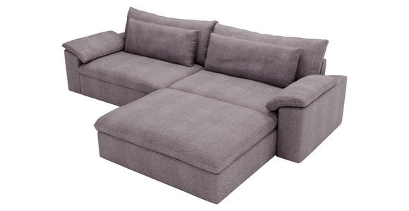 ECKSOFA  in Webstoff Grau, Lila  306/198 cm  - Lila/Schwarz, MODERN, Kunststoff/Textil (306/198cm) - Carryhome