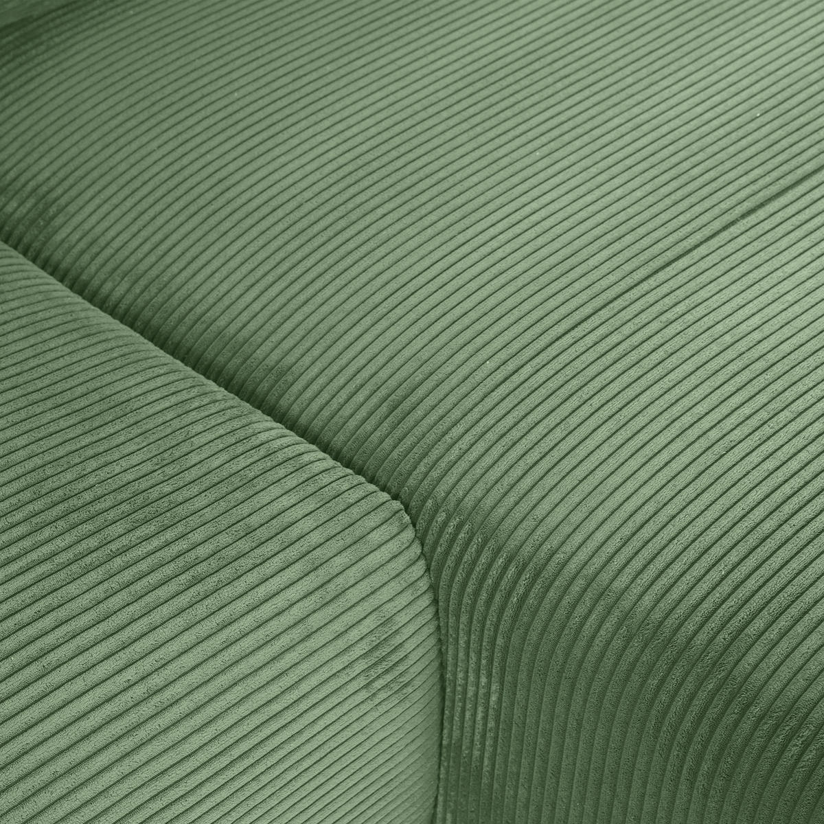 ECKSOFA in Cord Olivgrün  - Schwarz/Olivgrün, Konventionell, Kunststoff/Textil (266/180cm) - MID.YOU