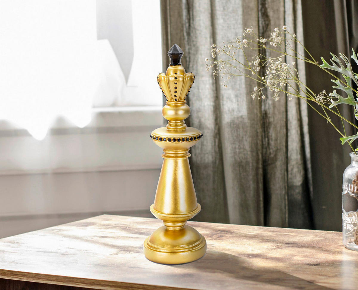 SKULPTUR - Goldfarben/Schwarz, Basics, Kunststoff (11/32.5/11cm)